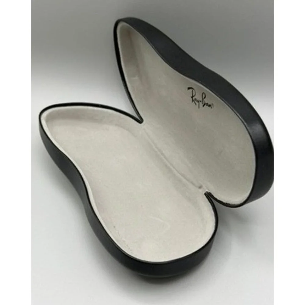 Ray-Ban Black Hard Shell Clamshell Sunglasses Eyeglasses‎ Case Biege Interior